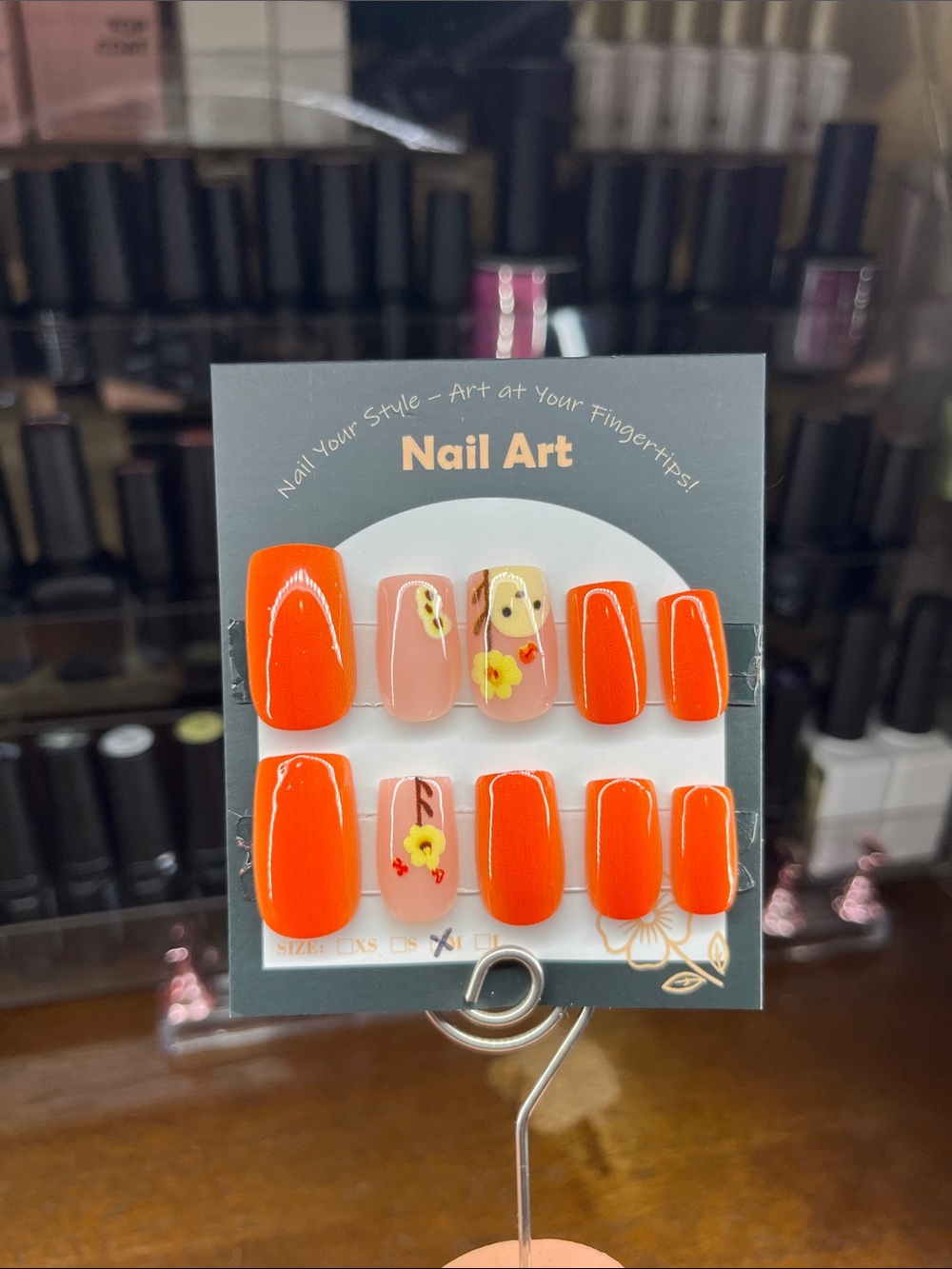 Vibrant Orange Autumn ghost Halloween press on nails